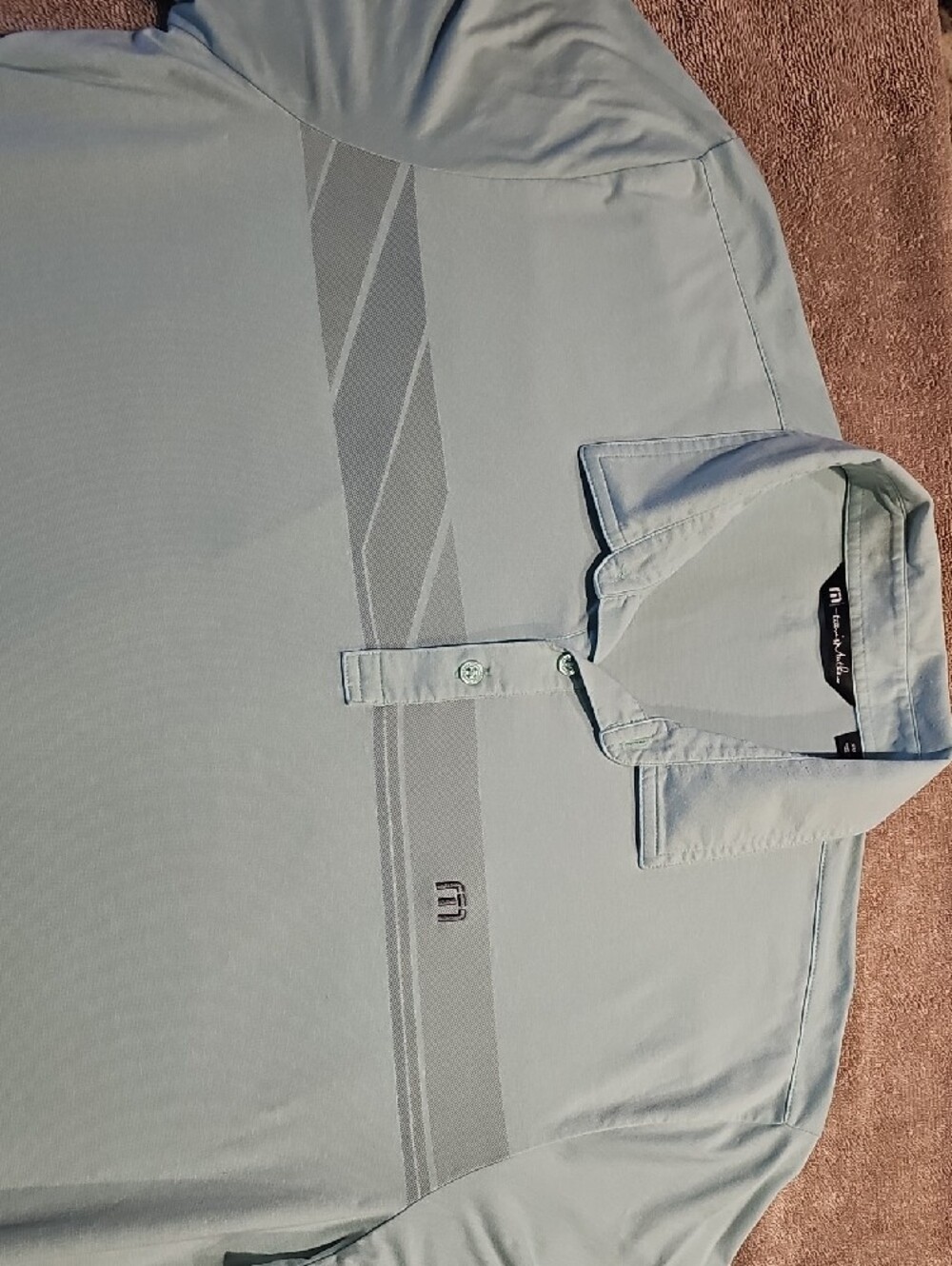 TravisMathew Light Green/Mibt Button-Up Polo - Picture 2 of 3